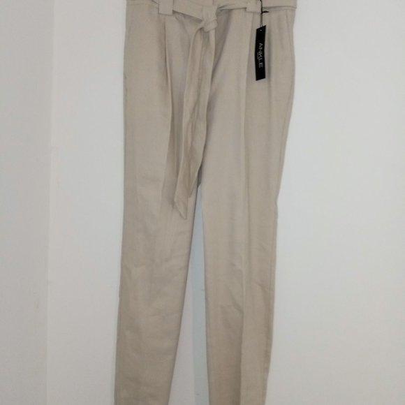 Express Tie-Waist Paper Bag Dress Pants in 8 LONG - Picture 6 of 6